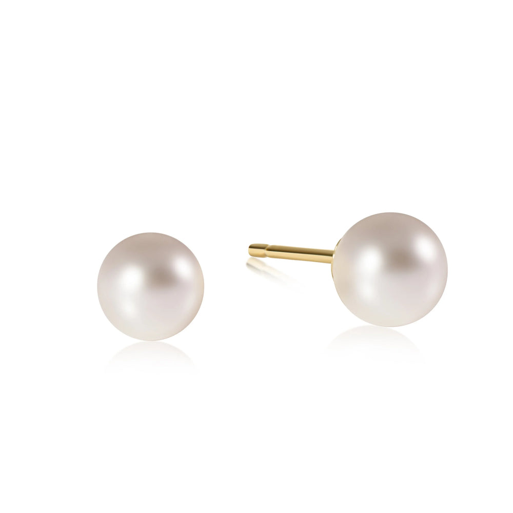 Enewton: Classic Ball Stud Earrings in Pearl - The Vogue Boutique