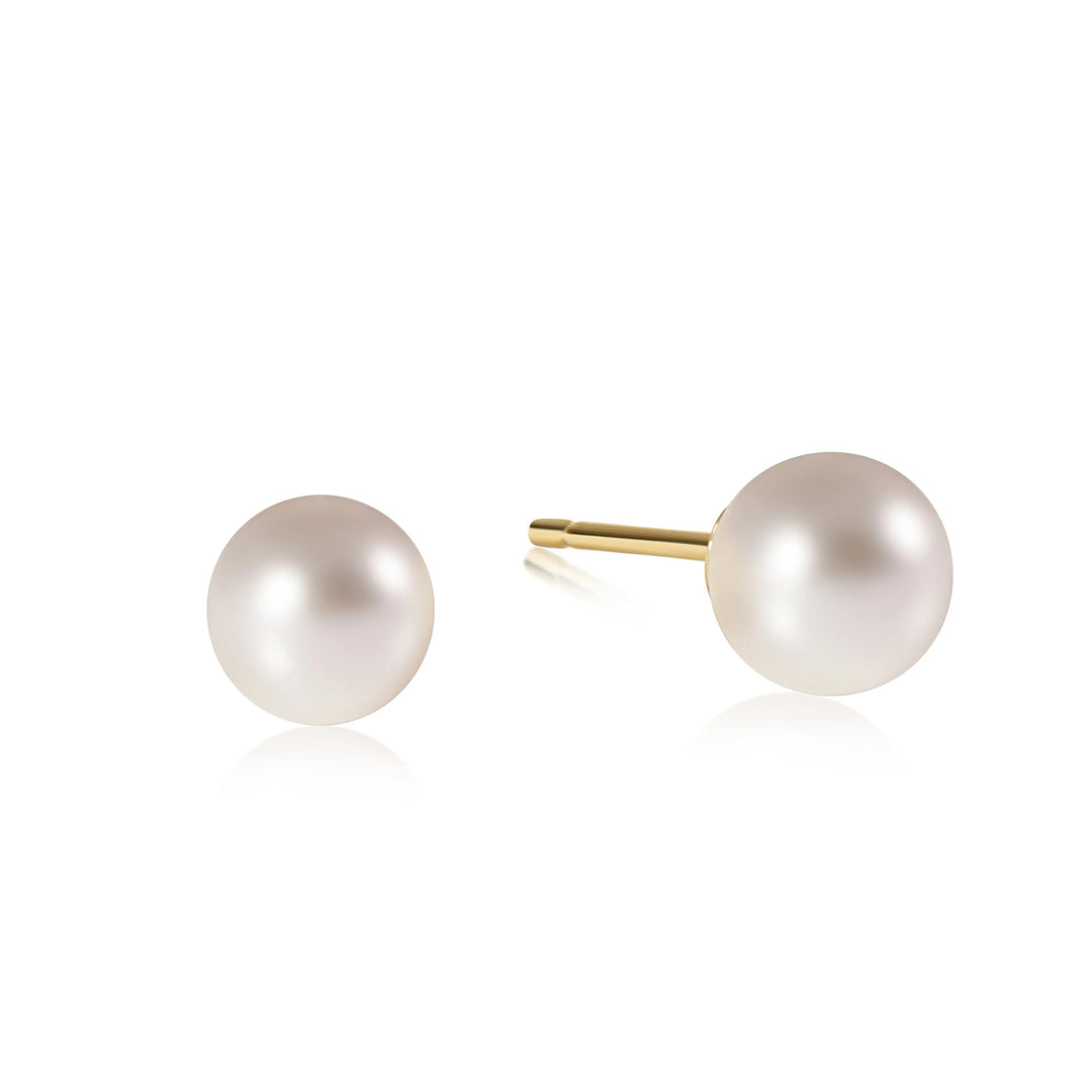 Enewton: Classic Ball Stud Earrings in Pearl - The Vogue Boutique