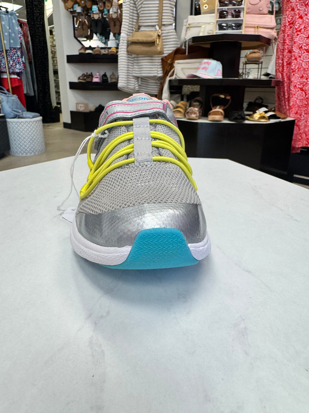 Saucony: Kids Flash Glow Sneaker in Silver/ Multi - The Vogue Boutique