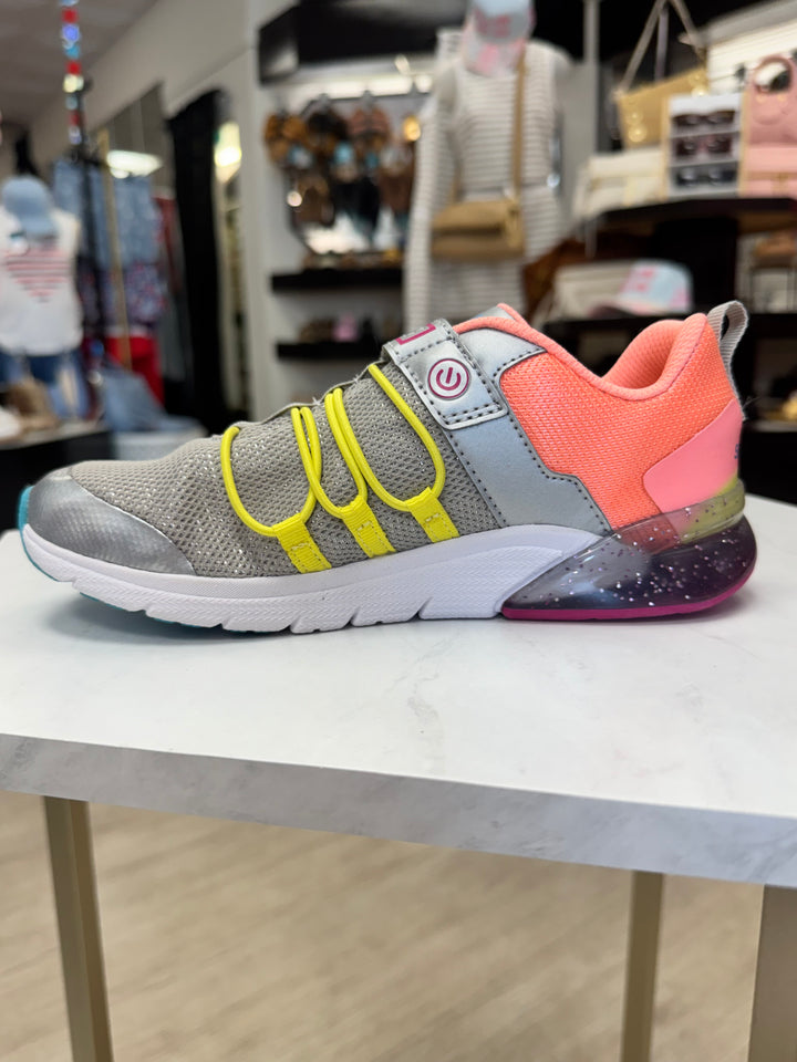Saucony: Kids Flash Glow Sneaker in Silver/ Multi - The Vogue Boutique