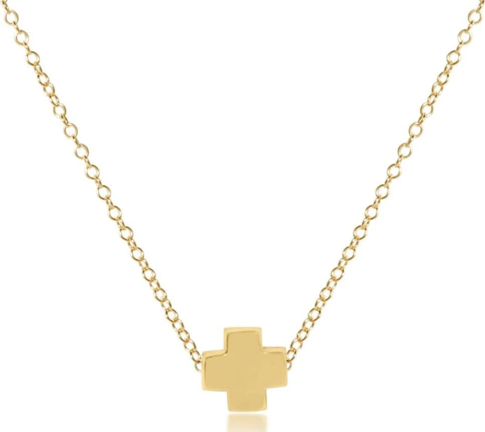 Enewton: 16" Necklace Gold Signature Cross Gold - The Vogue Boutique