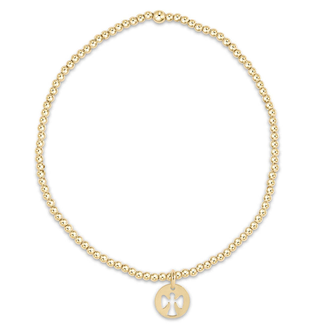 Enewton: Egirl Classic Gold 2mm Bead Bracelet in Guardian Angel Small Gold Disc - The Vogue Boutique