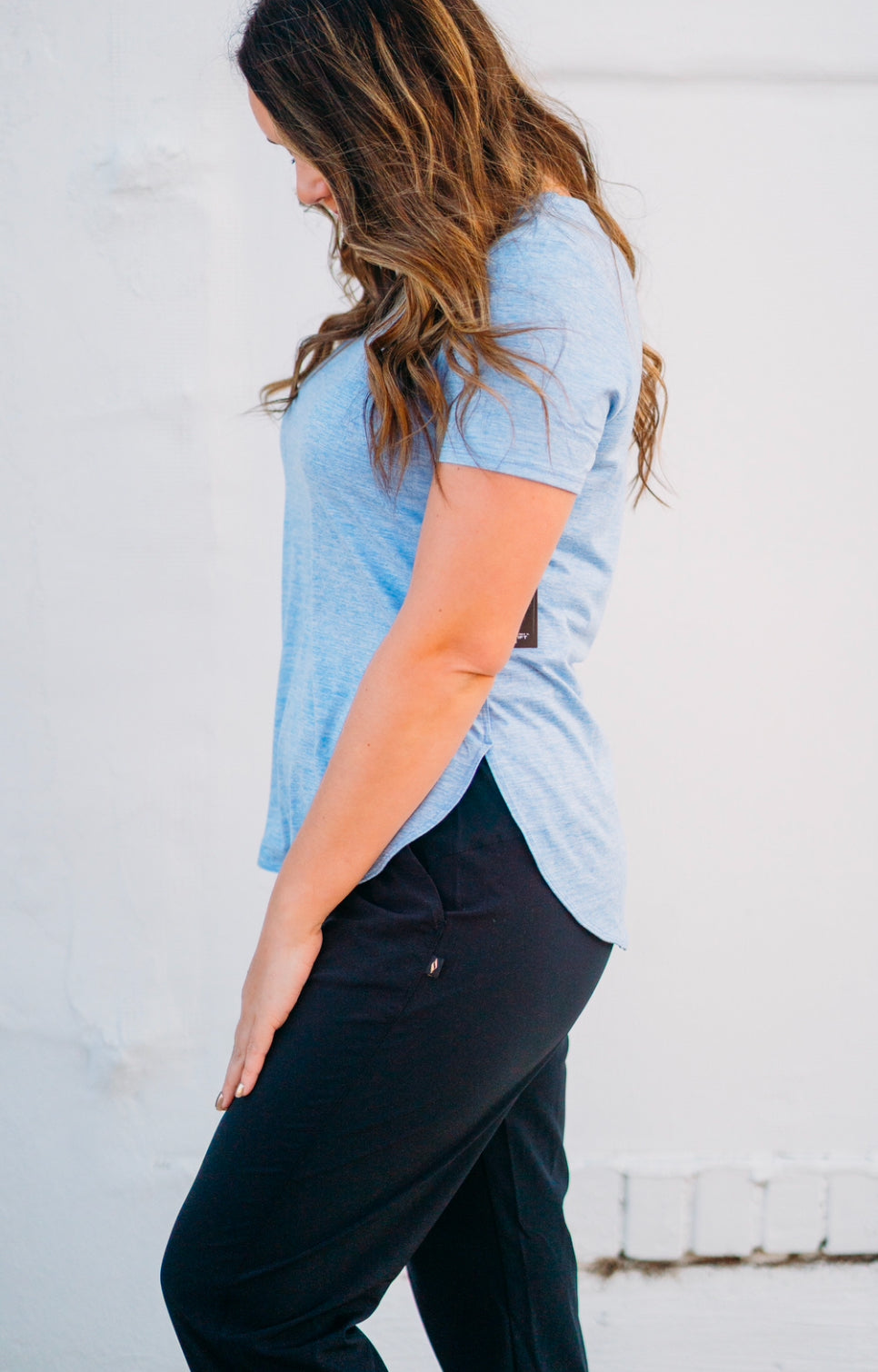 Skechers: Athletic Top in White and Lavender TS105 - The Vogue Boutique