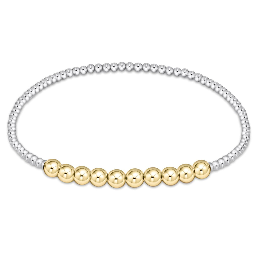 Enewton: Classic Blissful Pattern 2mm Bead Bracelet in Mixed Metal