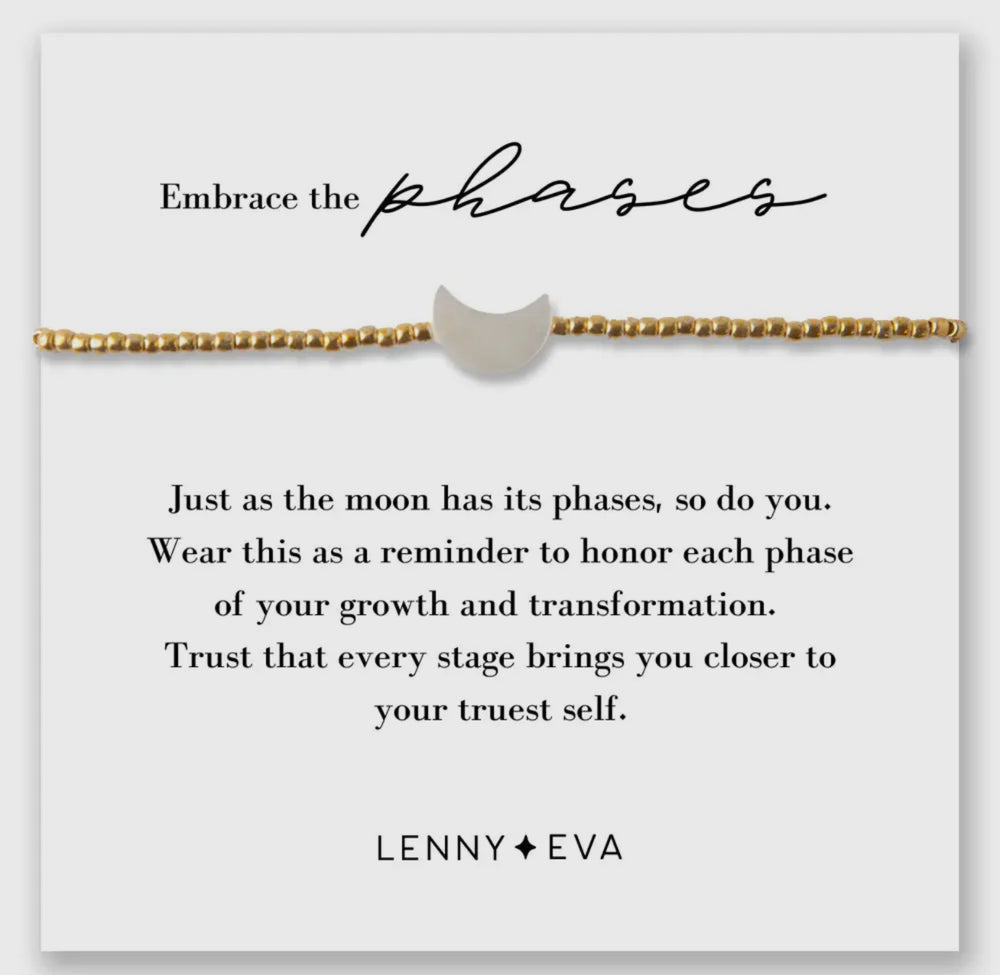 Lenny & Eva: Embrace the Phases Moon Charm Gold Bracelet - The Vogue Boutique