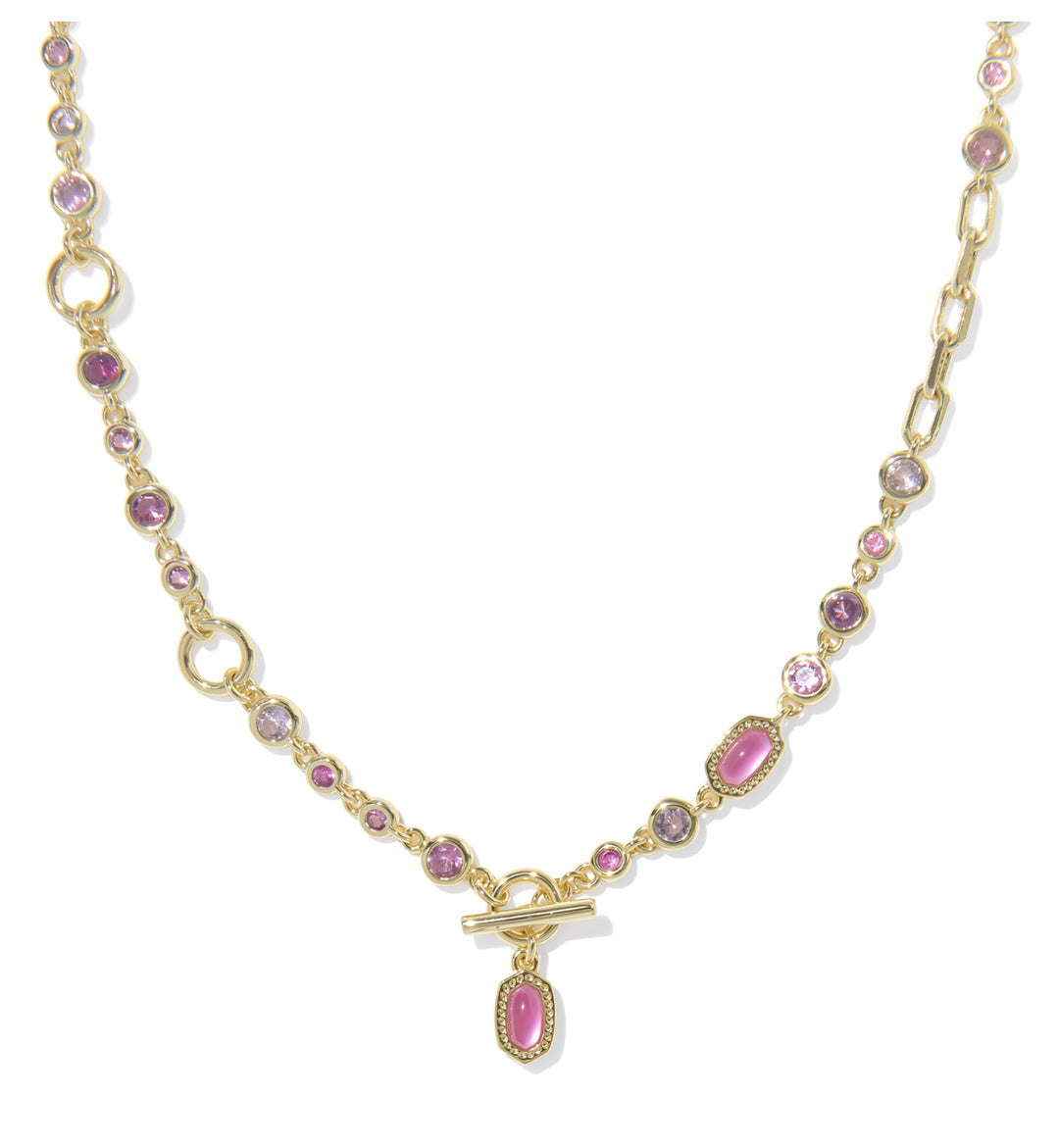 Kendra Scott: Mini Elisa Abbie Strand Necklace in Gold Pink Mix - The Vogue Boutique