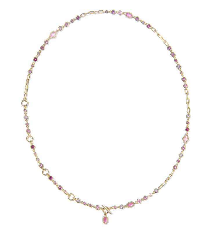 Kendra Scott: Mini Elisa Abbie Strand Necklace in Gold Pink Mix - The Vogue Boutique