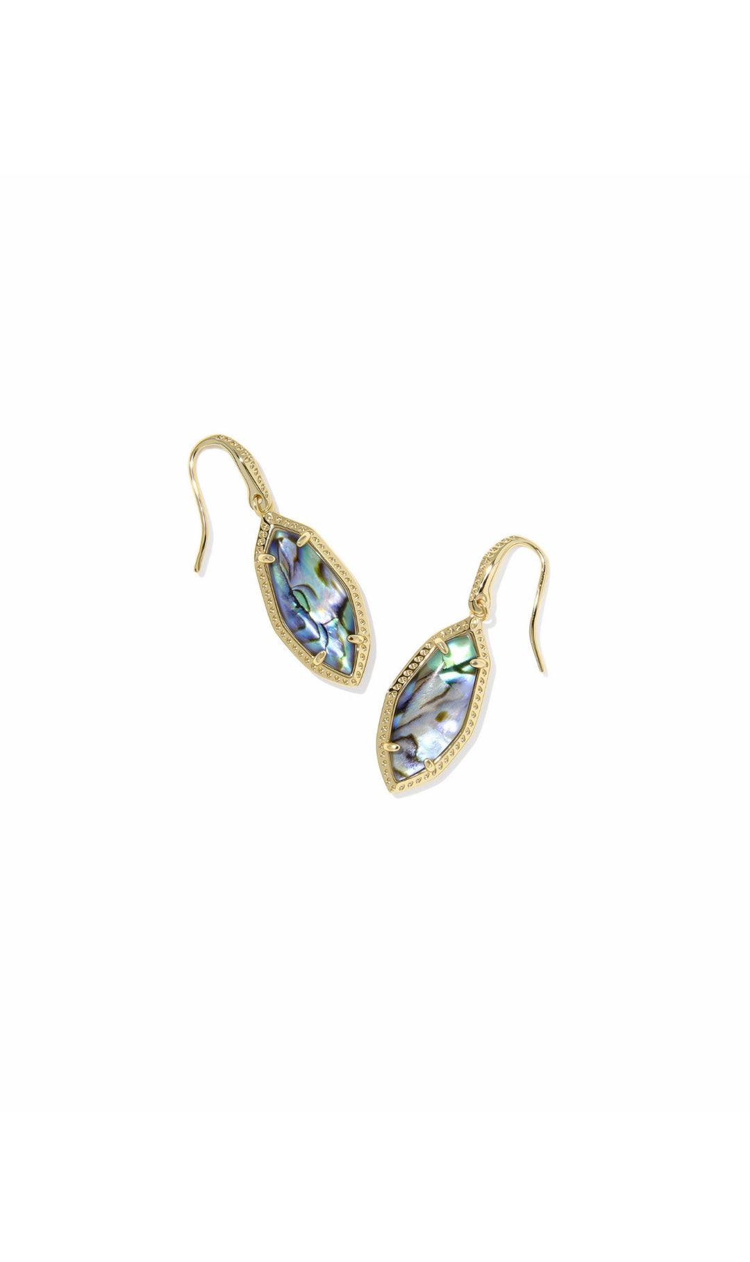 Kendra Scott: Ophelia Small Drop Earrings in Gold Abalone Shell