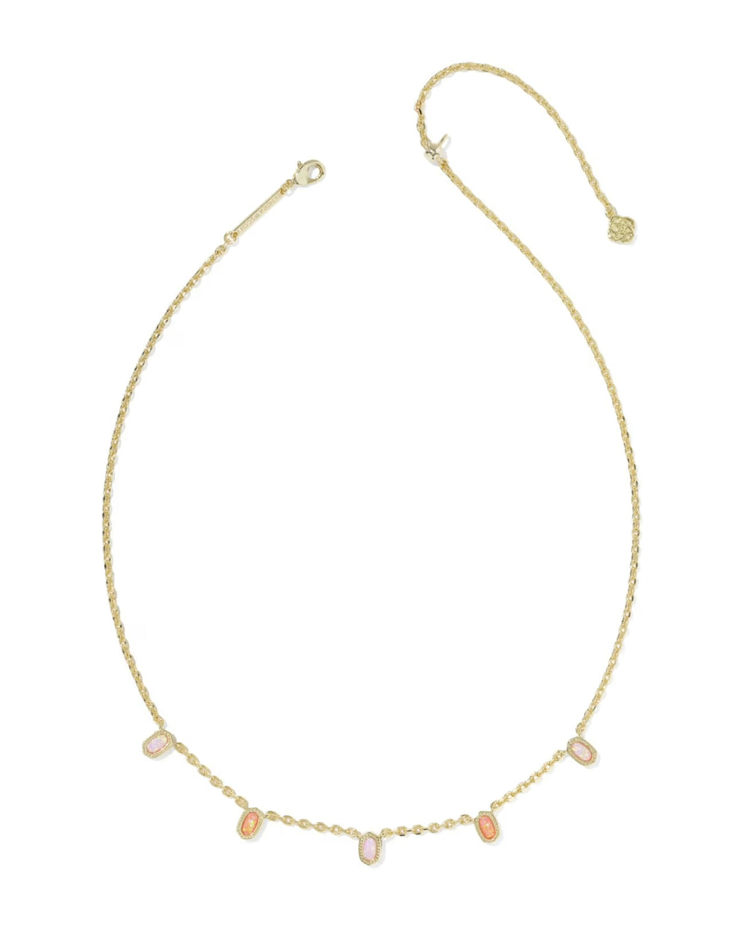 Kendra Scott: Mini Elisa Gold Strand Necklace in Pink Mix