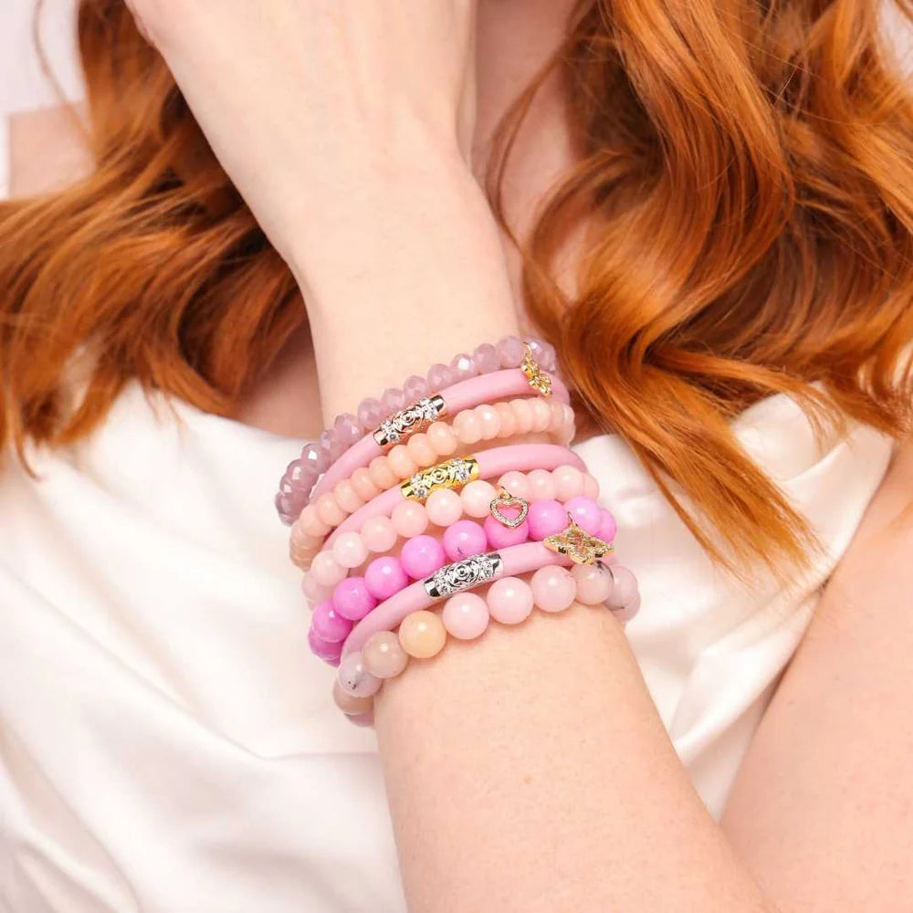 Budha Girl:Three Kings All Weather Bangles Set of 3 in Pink