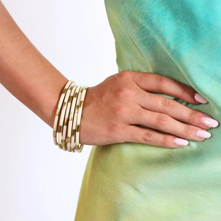 Budha Girl: Veda Bangles Set of 6 in Ivory