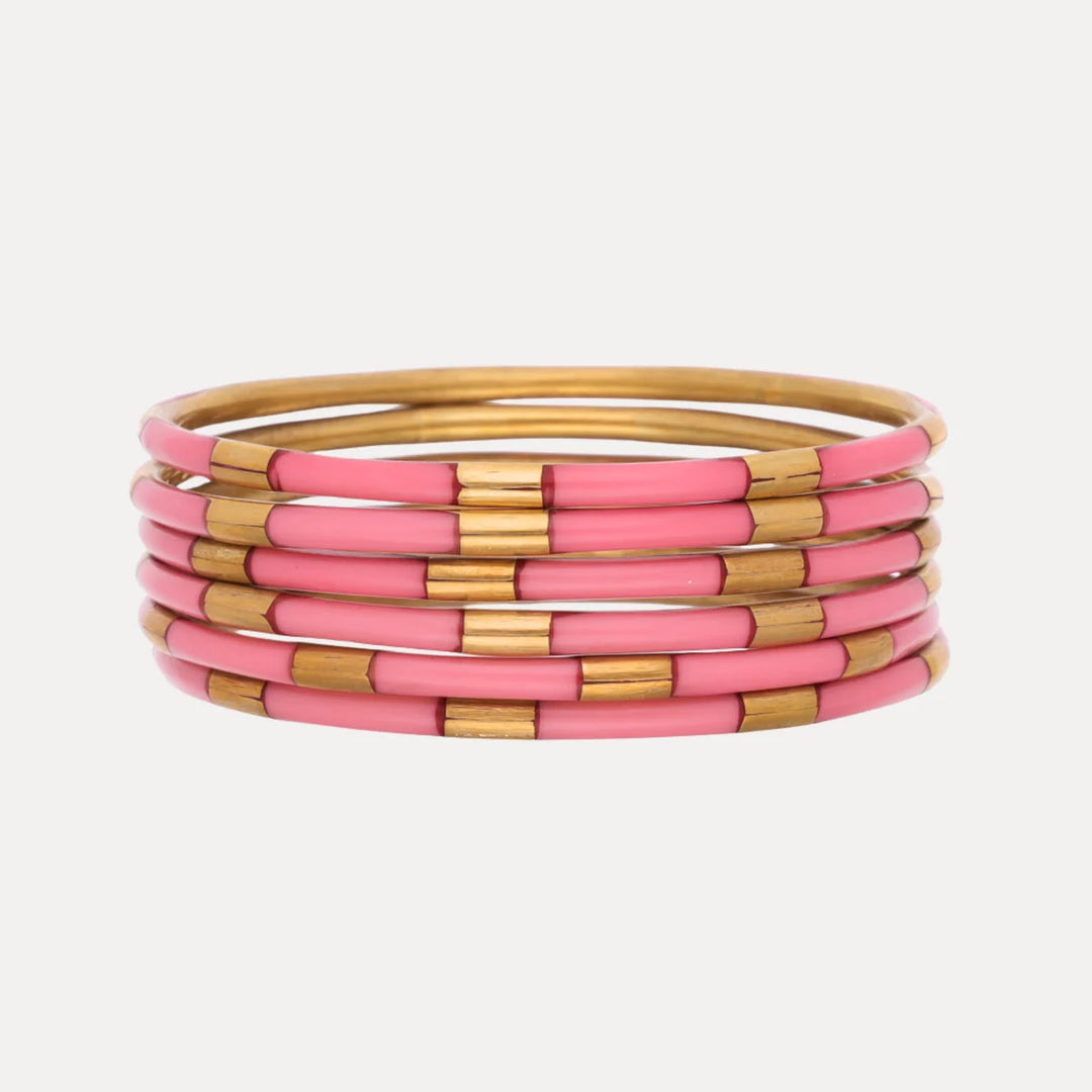 Budha Girl: Veda Bangles Set of 6 in Blush