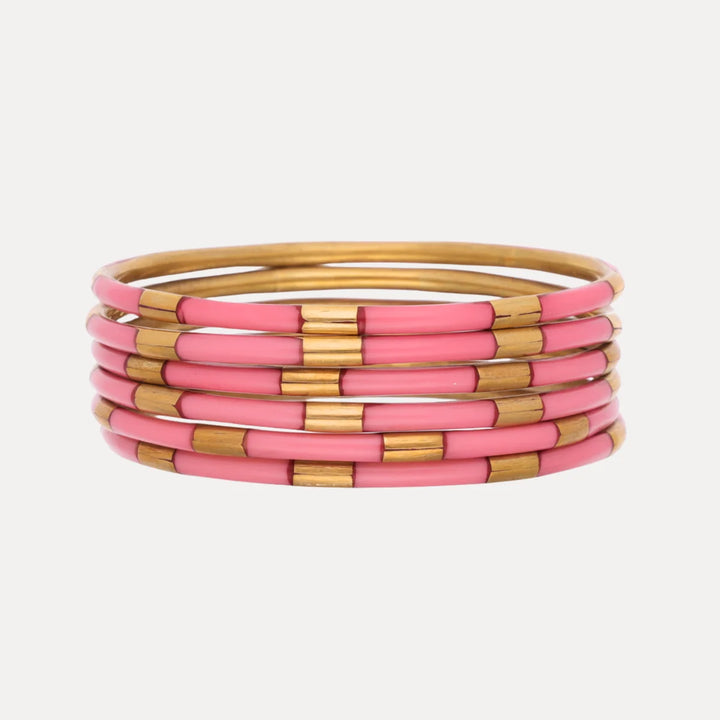 Budha Girl: Veda Bangles Set of 6 in Blush