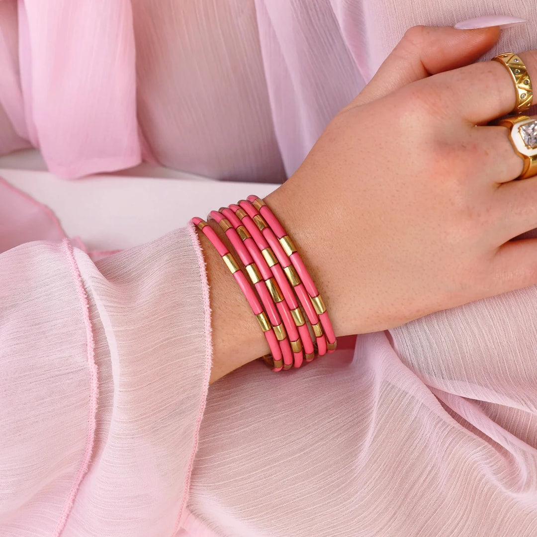 Budha Girl: Veda Bangles Set of 6 in Blush