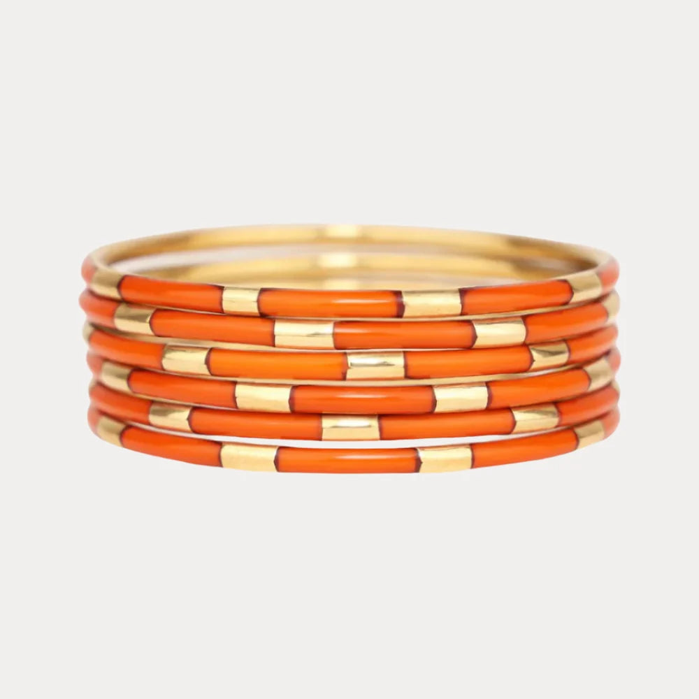 Budha Girl: Veda Bangle Set of 6 in Burnt Orange