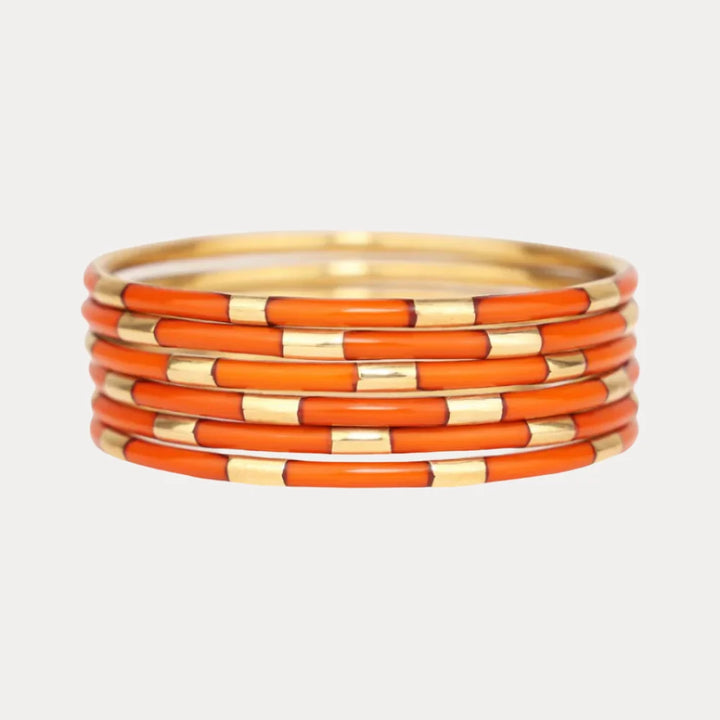 Budha Girl: Veda Bangle Set of 6 in Burnt Orange
