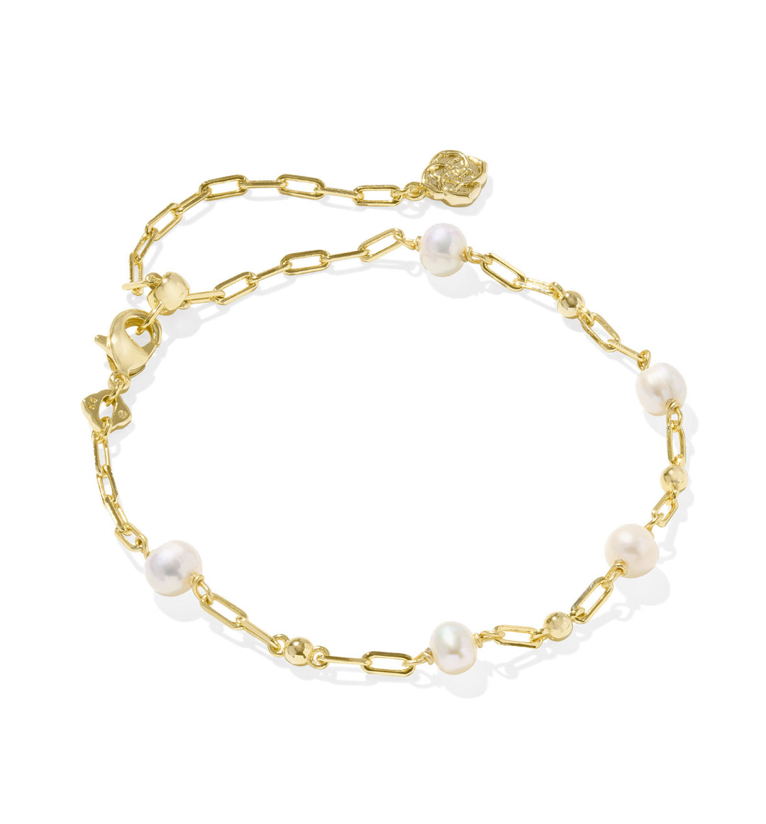 Kendra Scott: Ashton Chain Bracelet in Freshwater Cultured Pearl in Gold - The Vogue Boutique
