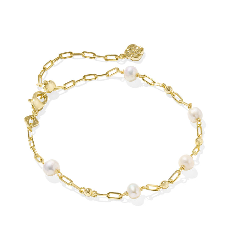 Kendra Scott: Ashton Chain Bracelet in Freshwater Cultured Pearl in Gold - The Vogue Boutique