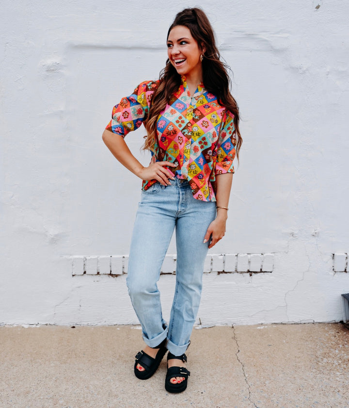 Ivy Jane: Argyle Top in Multi (621613)