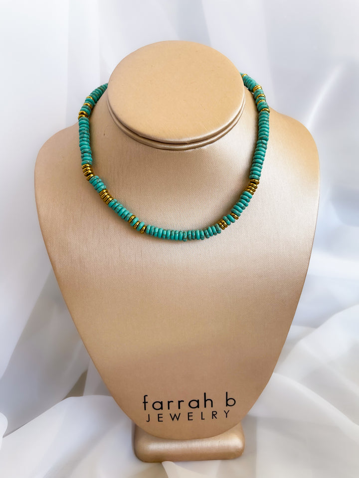 Farrah b: VIBE Necklace in Turquise(YN26)