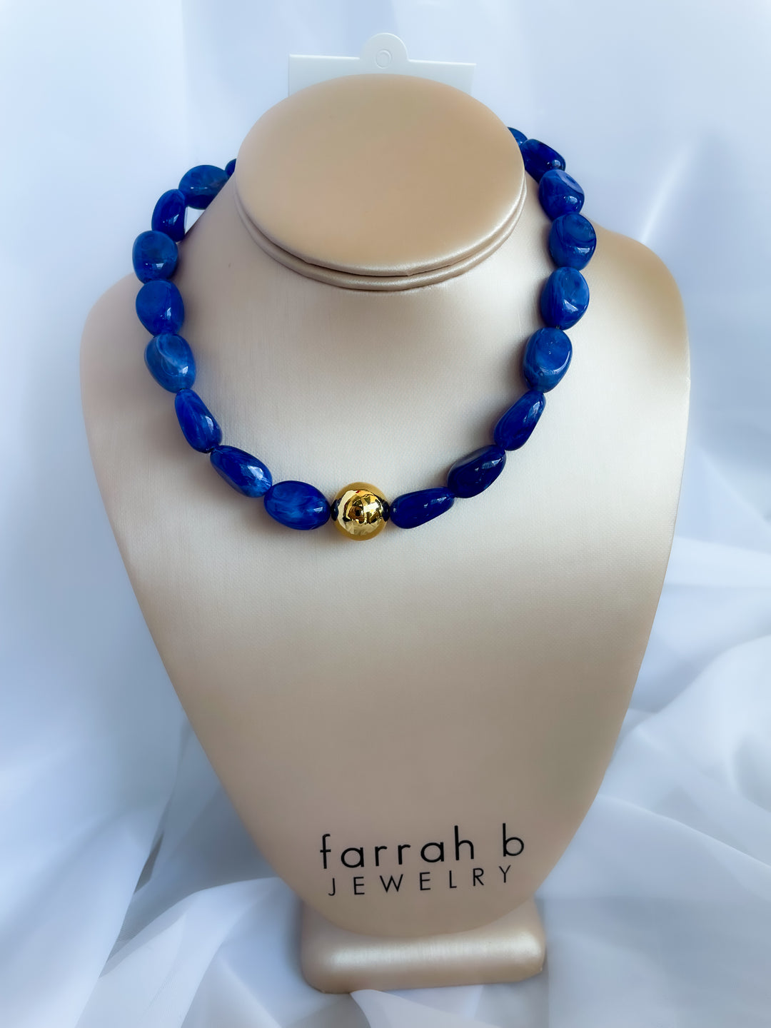 Farrah b: CENTER OF ATTENTION Statement Necklace Dark Blue (NBD10)