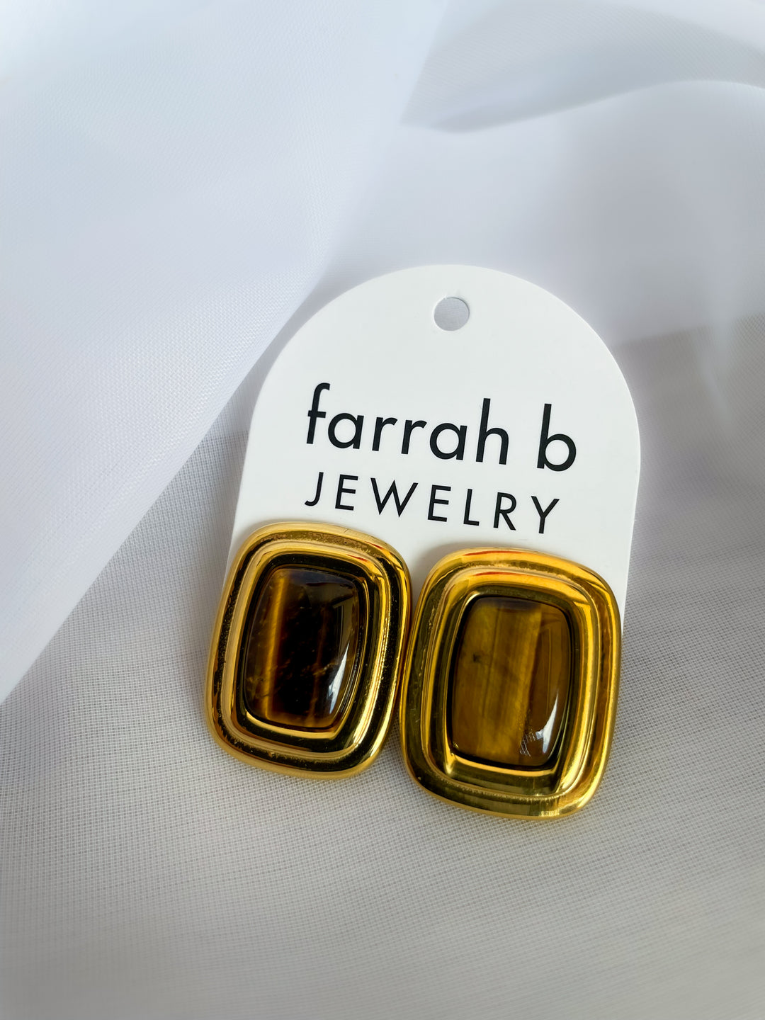 Farrah b: DYNASTY Statement Earrings Brown (EGREC)