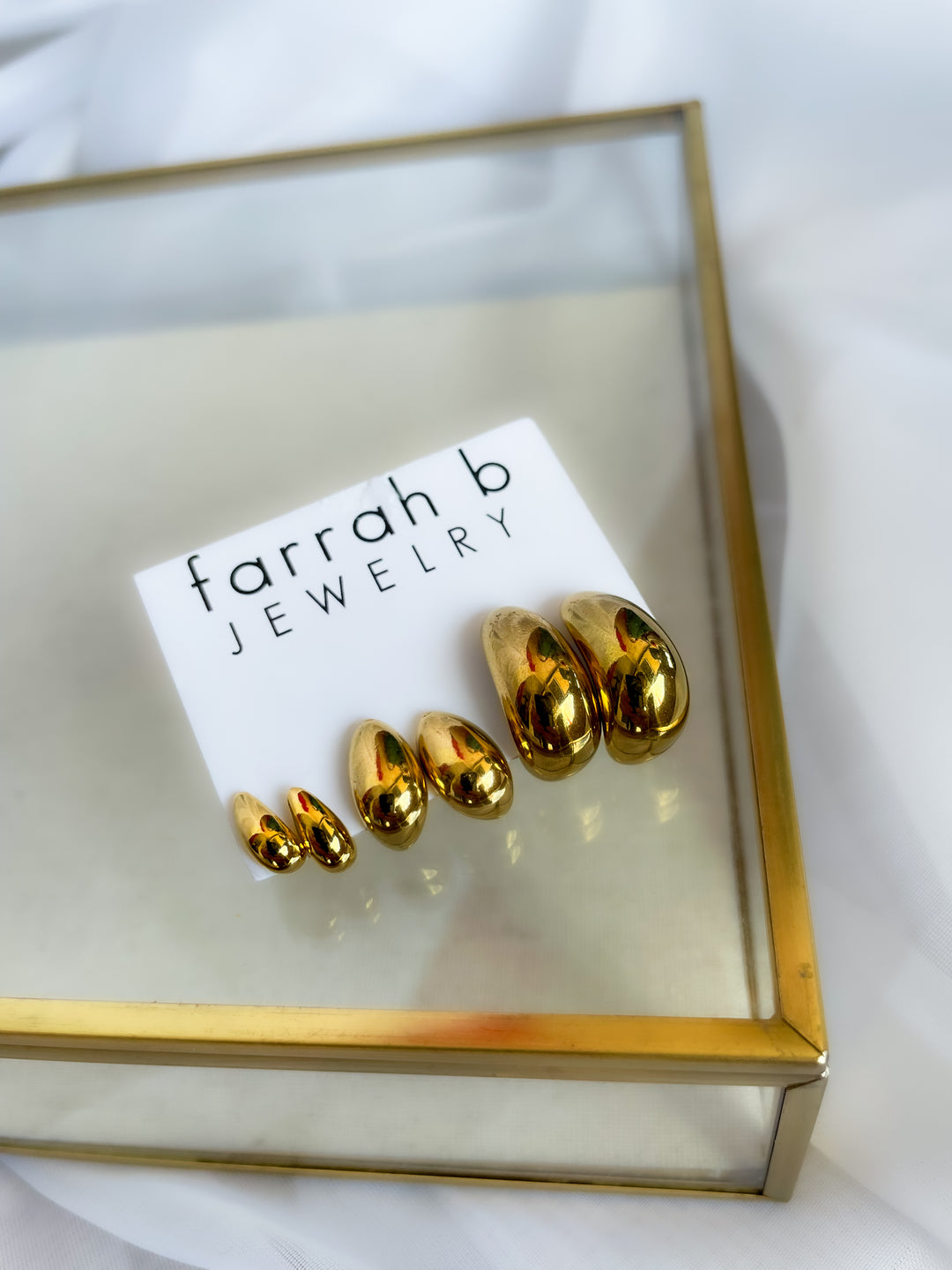 Farrah b: TRIPLE THREAT 3 Pack Stud earring set GOLD (ST-3TD)