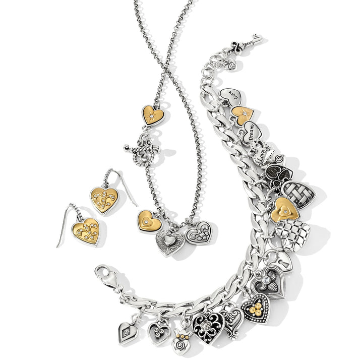 Brighton: One Heart Short Necklace Two Tone JM2902 - The Vogue Boutique
