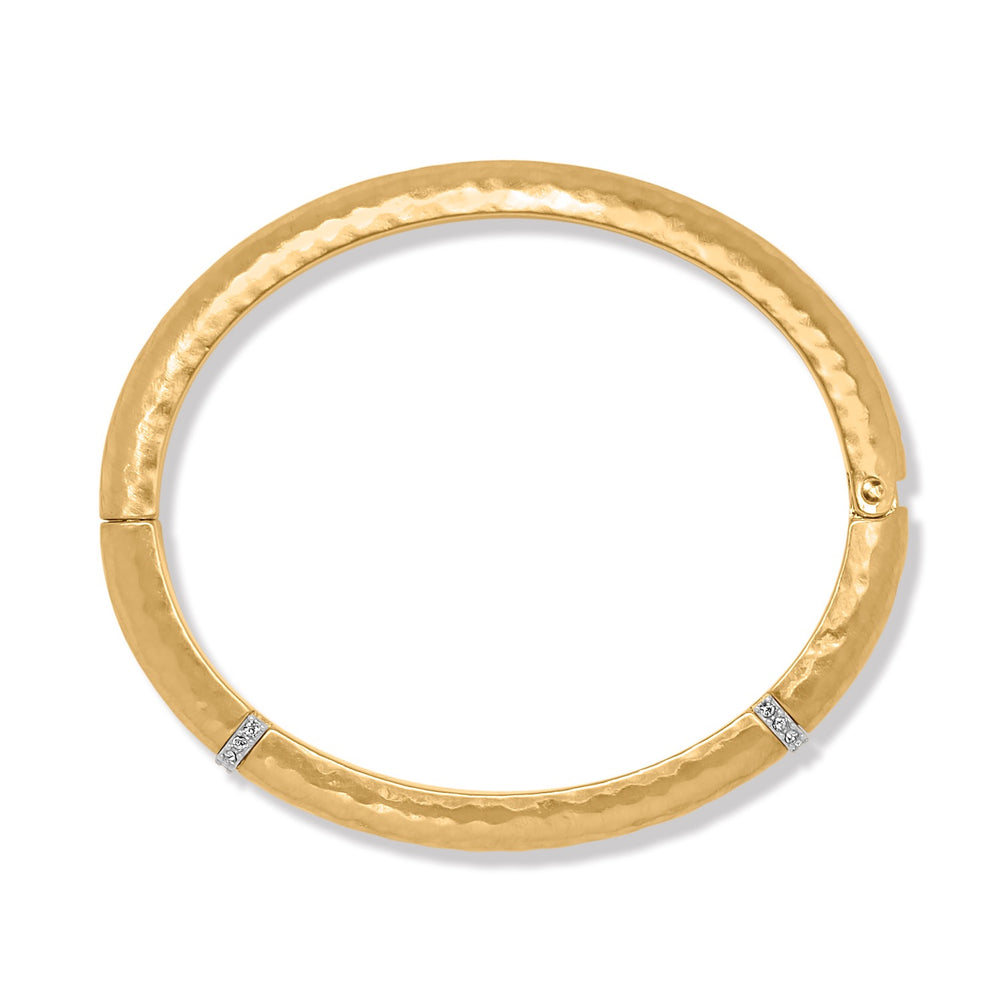 Brighton: Meridian Geo Hinged Bangle in Gold - The Vogue Boutique