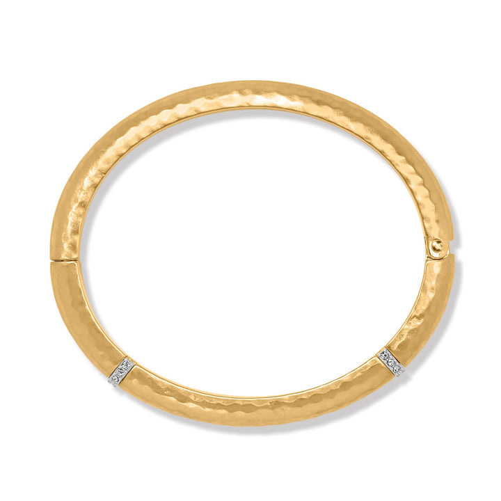 Brighton: Meridian Geo Hinged Bangle in Gold - The Vogue Boutique