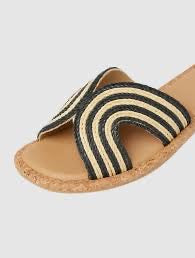 Reef: Willow Paisley Black/White Textile Sandals - The Vogue Boutique