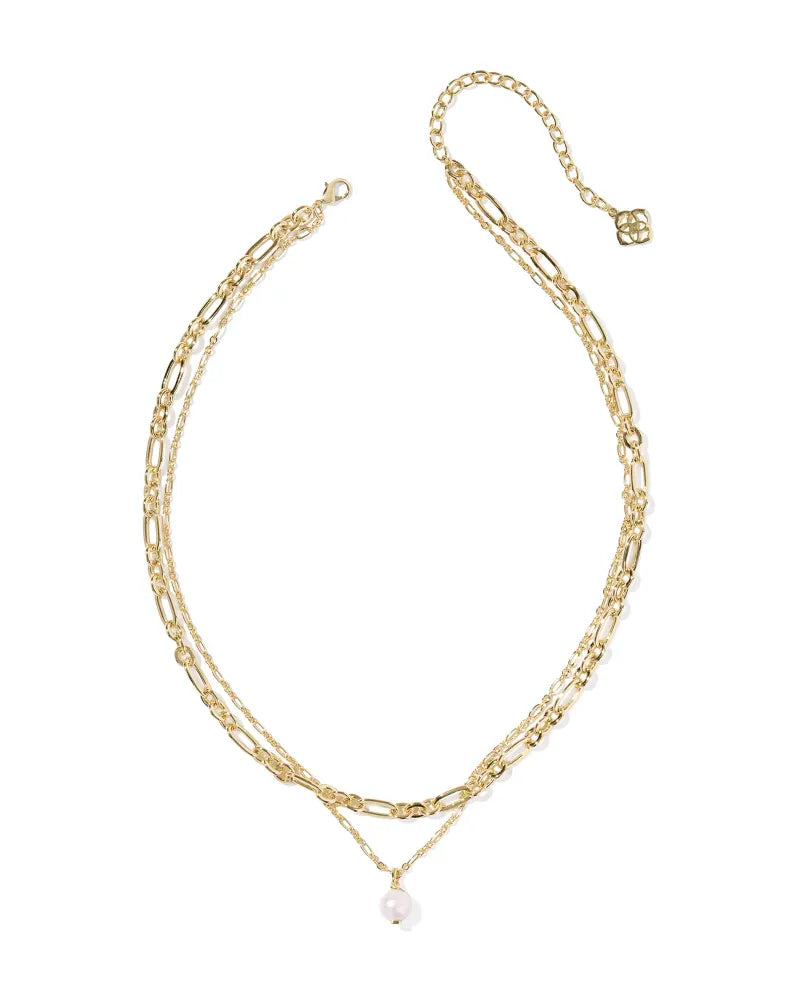 Kendra Scott: Ashton Multi Strand Necklace in Gold - The Vogue Boutique