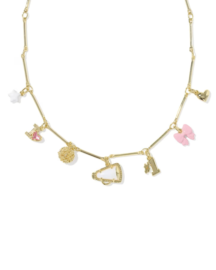 Kendra Scott: Cheer Charm Necklace in Gold Pink White Mix (9608897774)