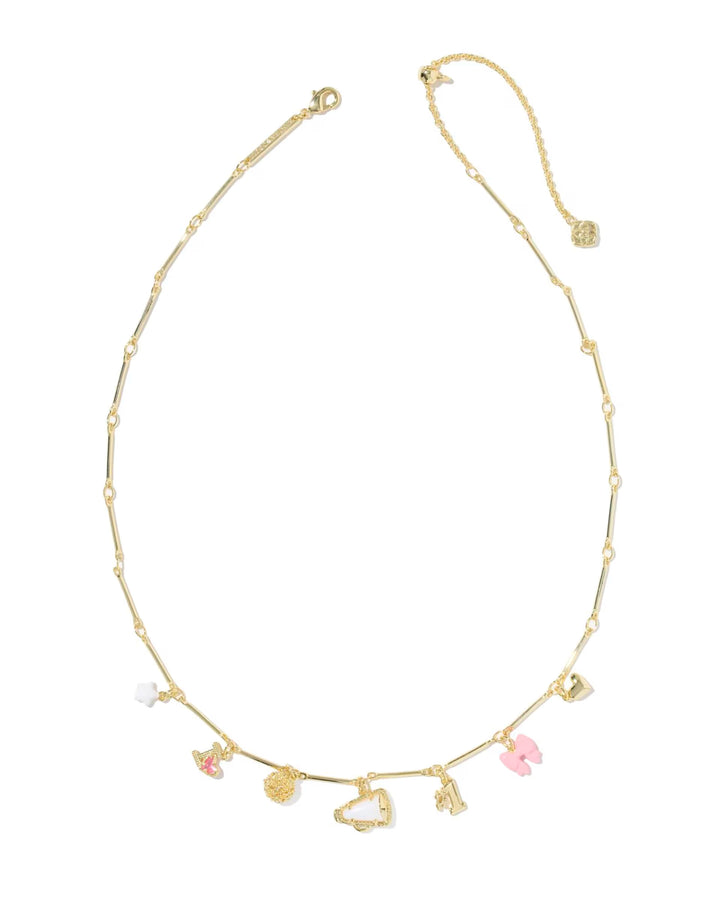 Kendra Scott: Cheer Charm Necklace in Gold Pink White Mix (9608897774)