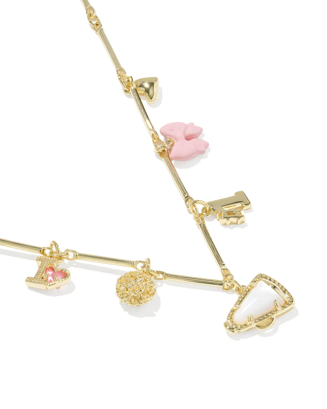 Kendra Scott: Cheer Charm Necklace in Gold Pink White Mix (9608897774)