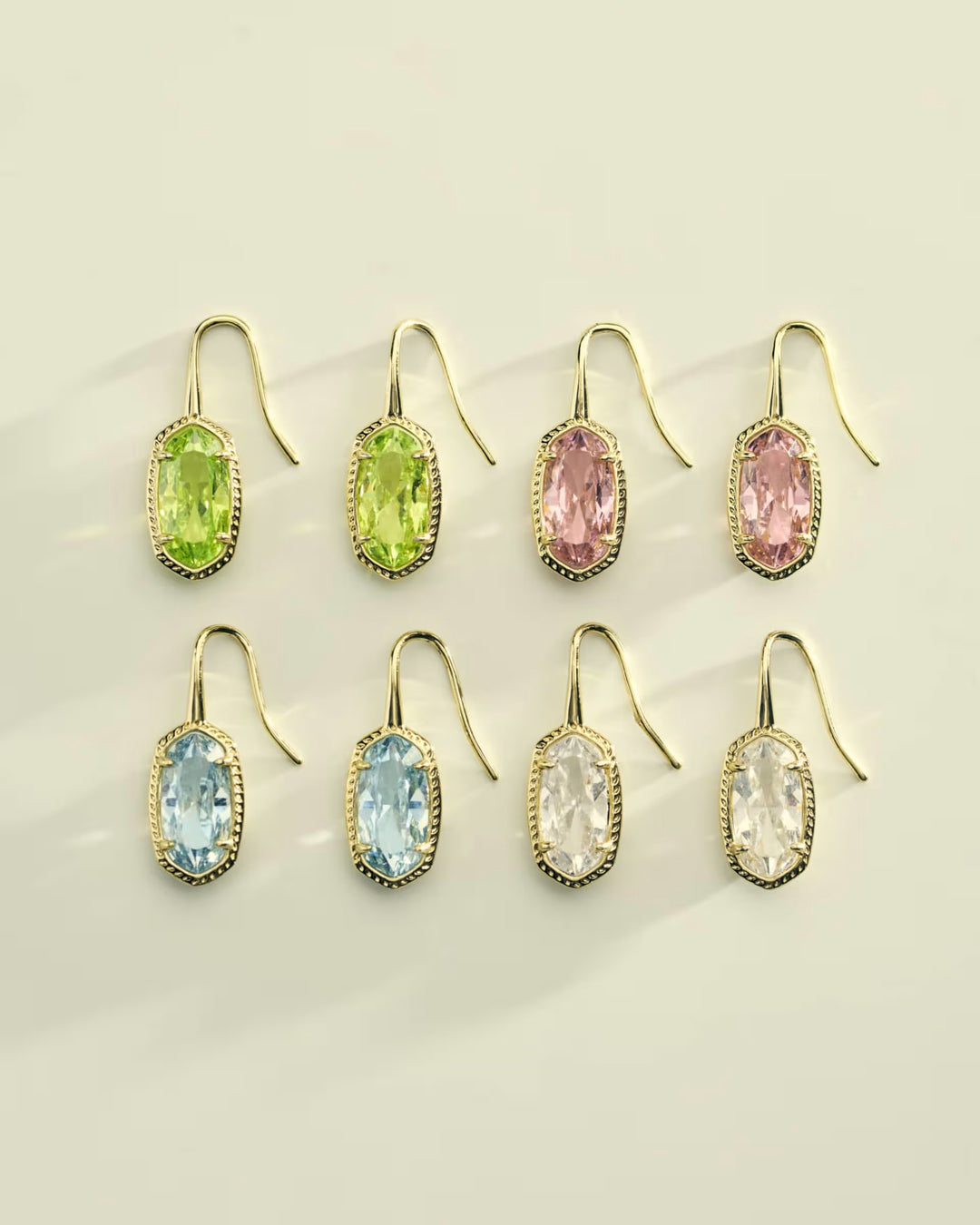 Kendra Scott: Lee Luxe Drop Earrings in Gold Light Pink (9608890673) - The Vogue Boutique