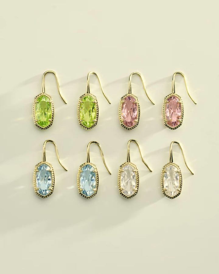Kendra Scott: Lee Luxe Drop Earrings in Gold Light Pink (9608890673) - The Vogue Boutique