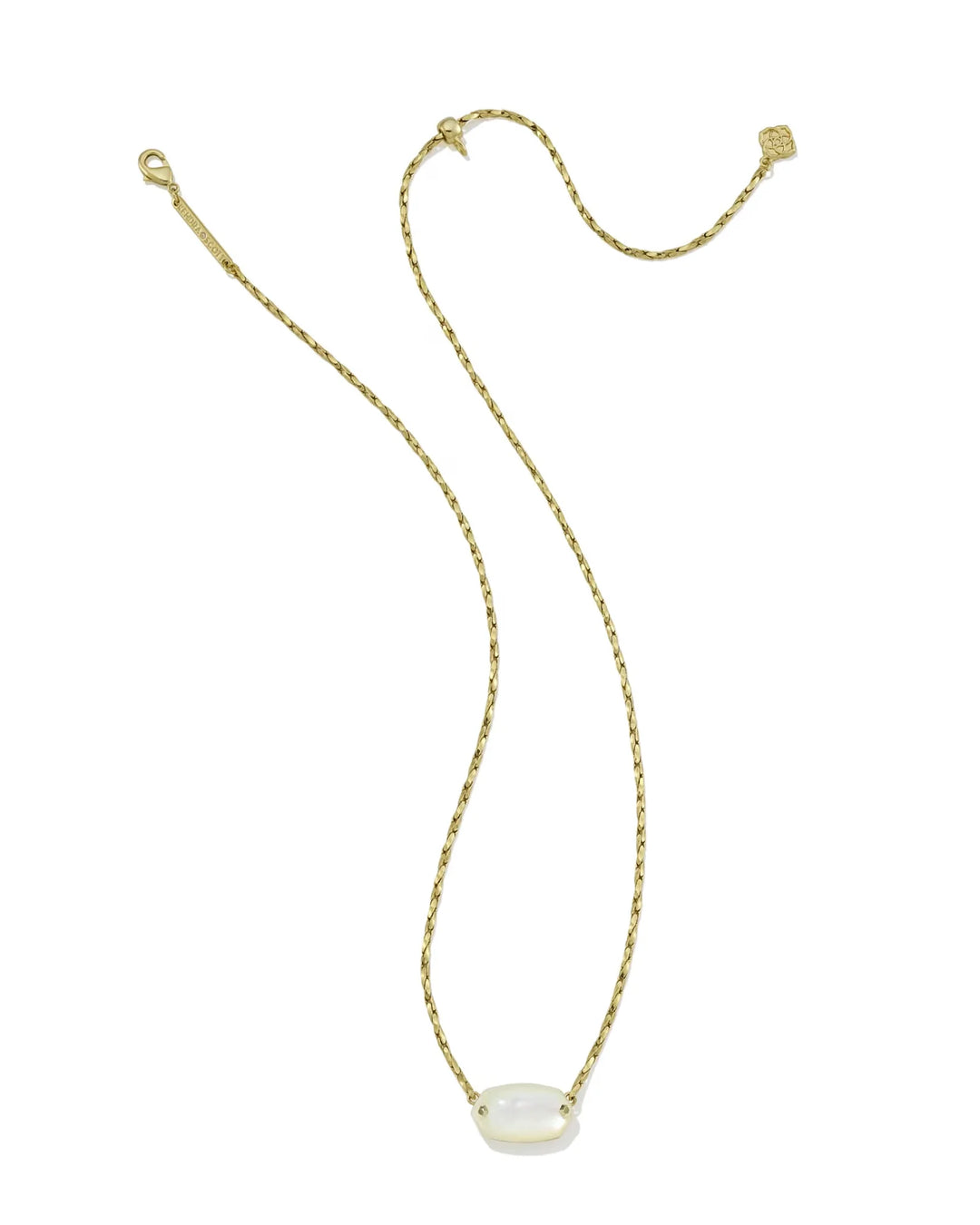 Kendra Scott: Elisa Riveted Short Pendant Necklace in Gold Ivory Mother of Pearl