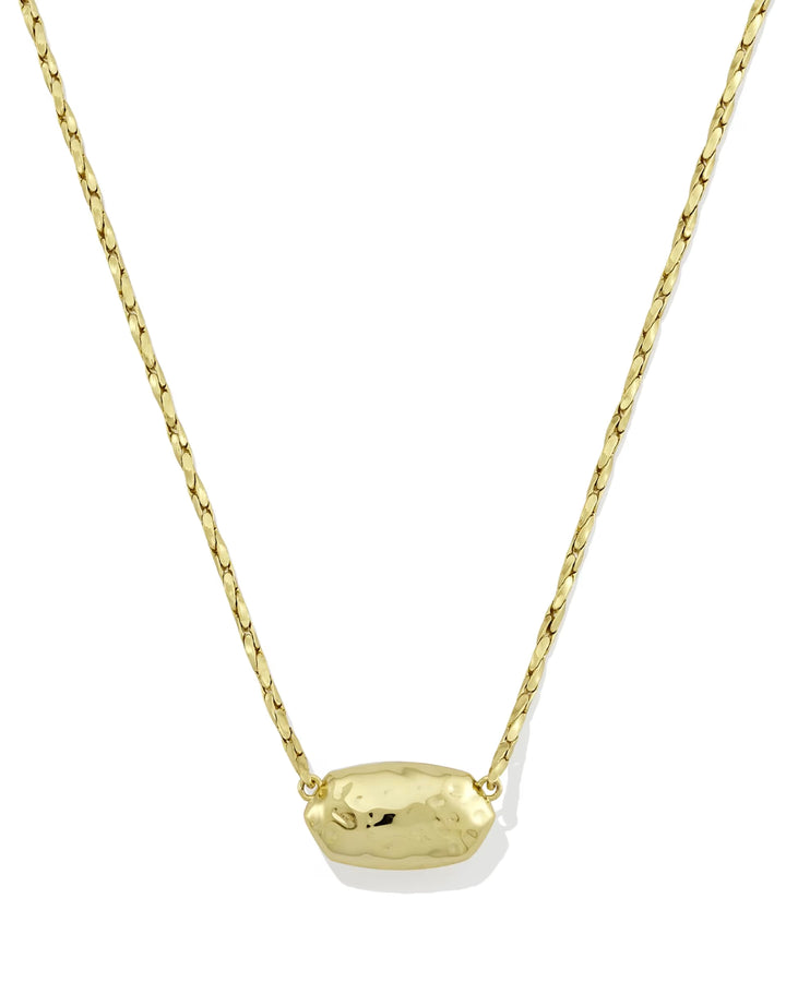 Kendra Scott: Elisa Riveted Short Pendant Necklace in Gold Ivory Mother of Pearl