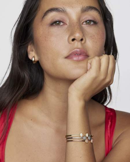 Kendra Scott: Emilie Cuff Bracelet in Gold Iridescent Drusy - The Vogue Boutique