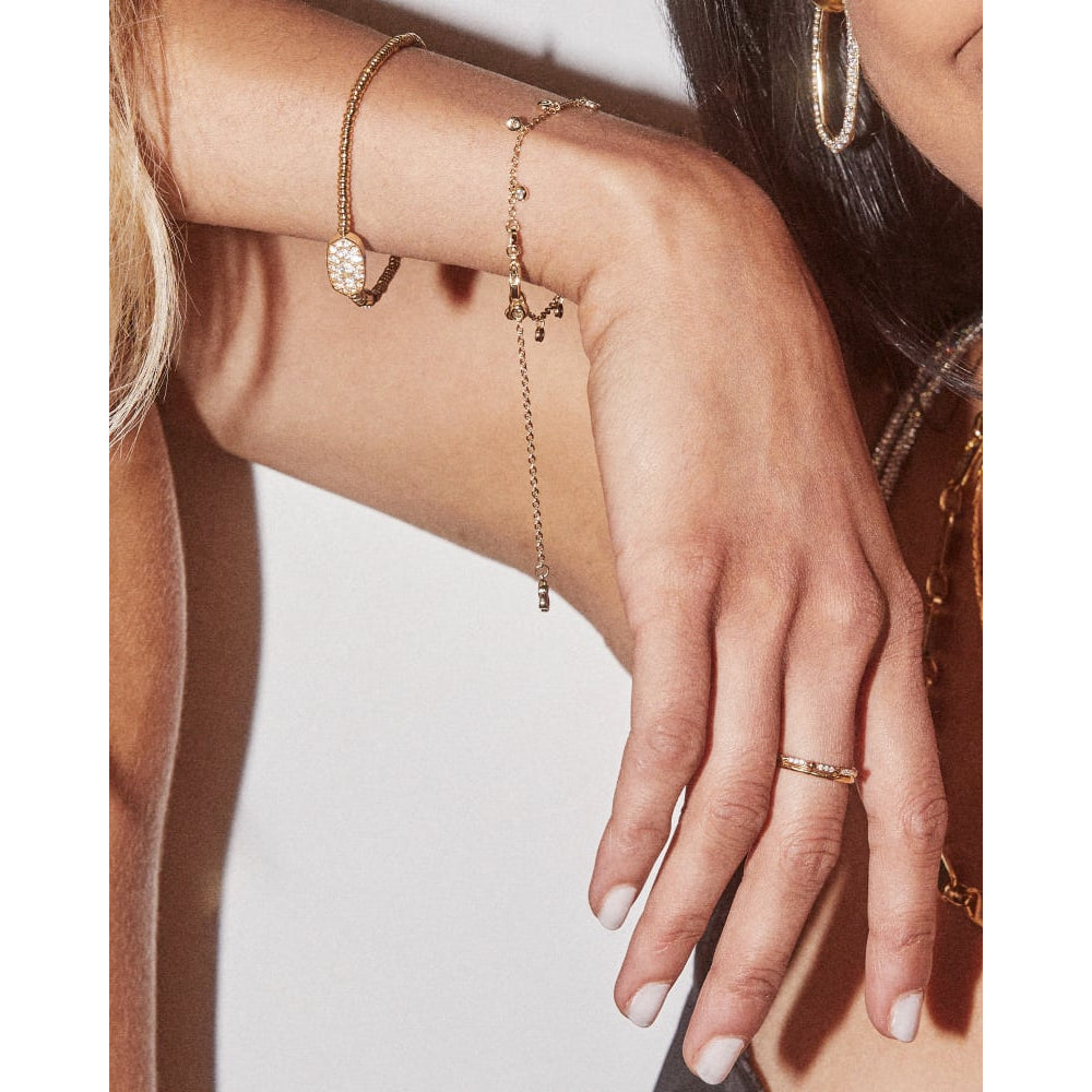 Kendra Scott: Grayson Crystal Stretch Bracelet in gold - The Vogue Boutique