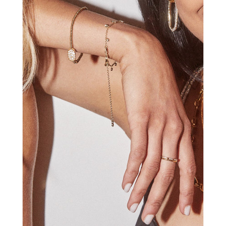 Kendra Scott: Grayson Crystal Stretch Bracelet in gold - The Vogue Boutique