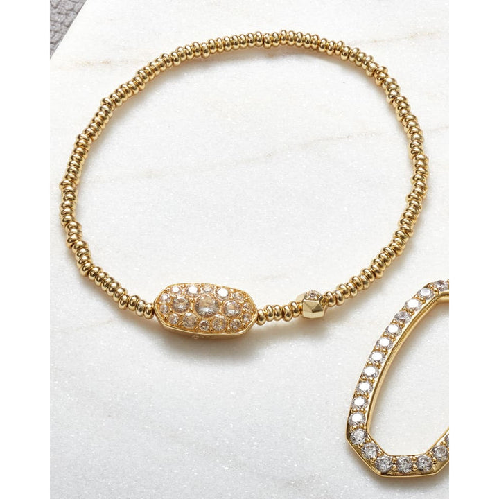 Kendra Scott: Grayson Crystal Stretch Bracelet in gold - The Vogue Boutique