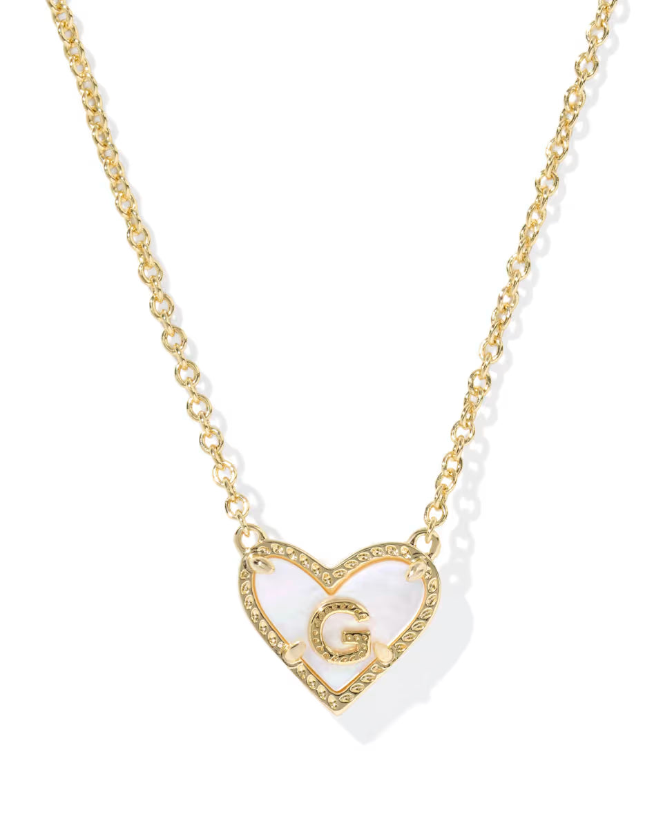 Kendra Scott: Heart Letter G Necklace in Gold Ivory MOP
