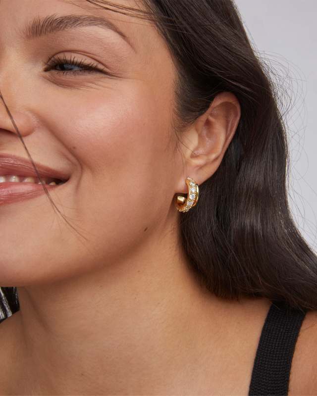 Kendra Scott: Livy Huggie Earrings in Gold