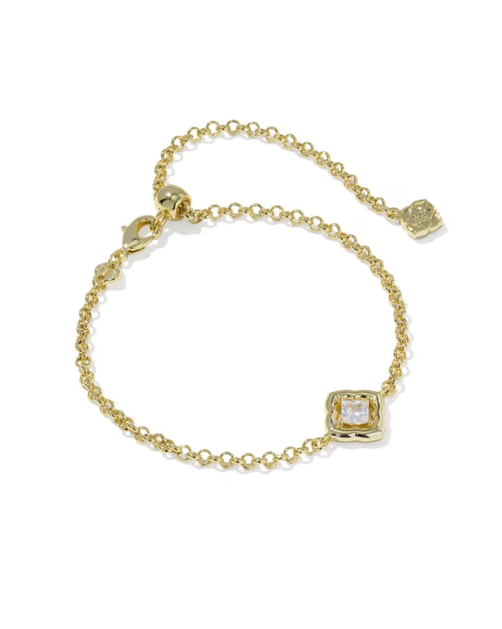 Kendra Scott: Mallory Crystal Delicate Chain Bracelet in Gold White