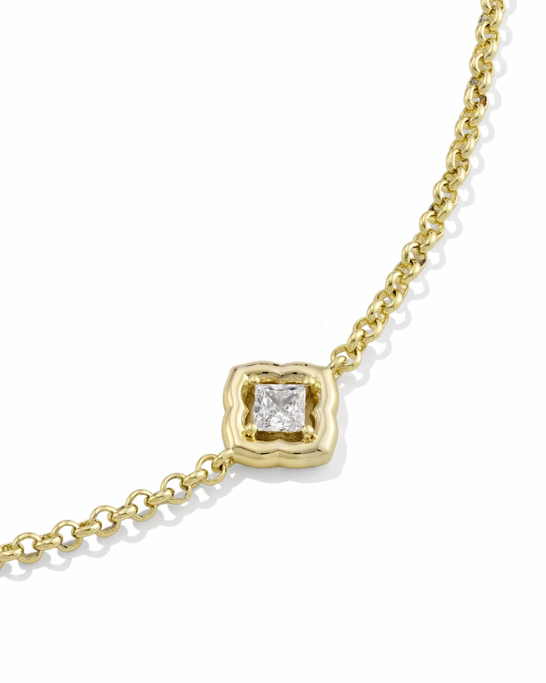 Kendra Scott: Mallory Crystal Delicate Chain Bracelet in Gold White
