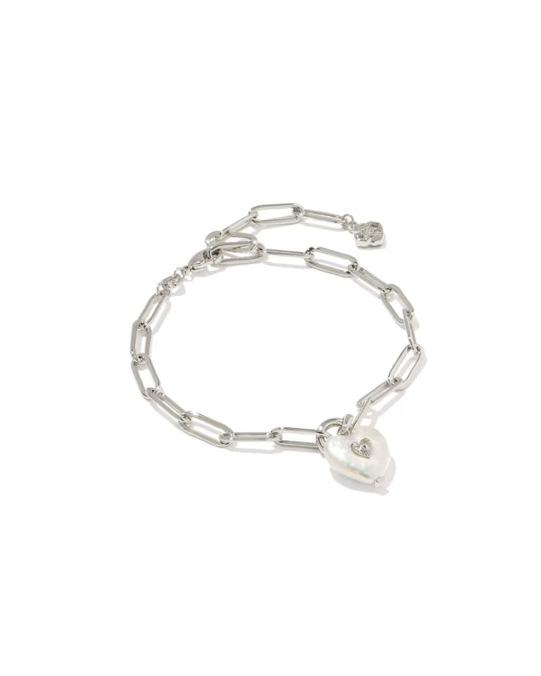 Kendra Scott: Sasha Heart Delicate Chain Bracelet in Silver