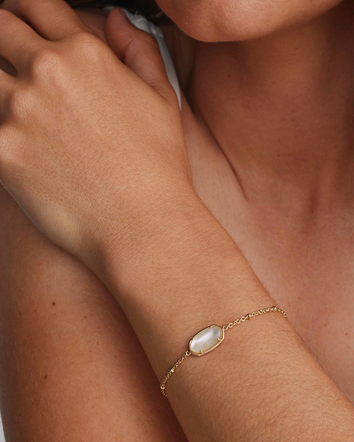 Kendra Scott: Tiger Striped Elaina Delicate Chain Bracelet in Gold Mother of Pearl (9608805497)