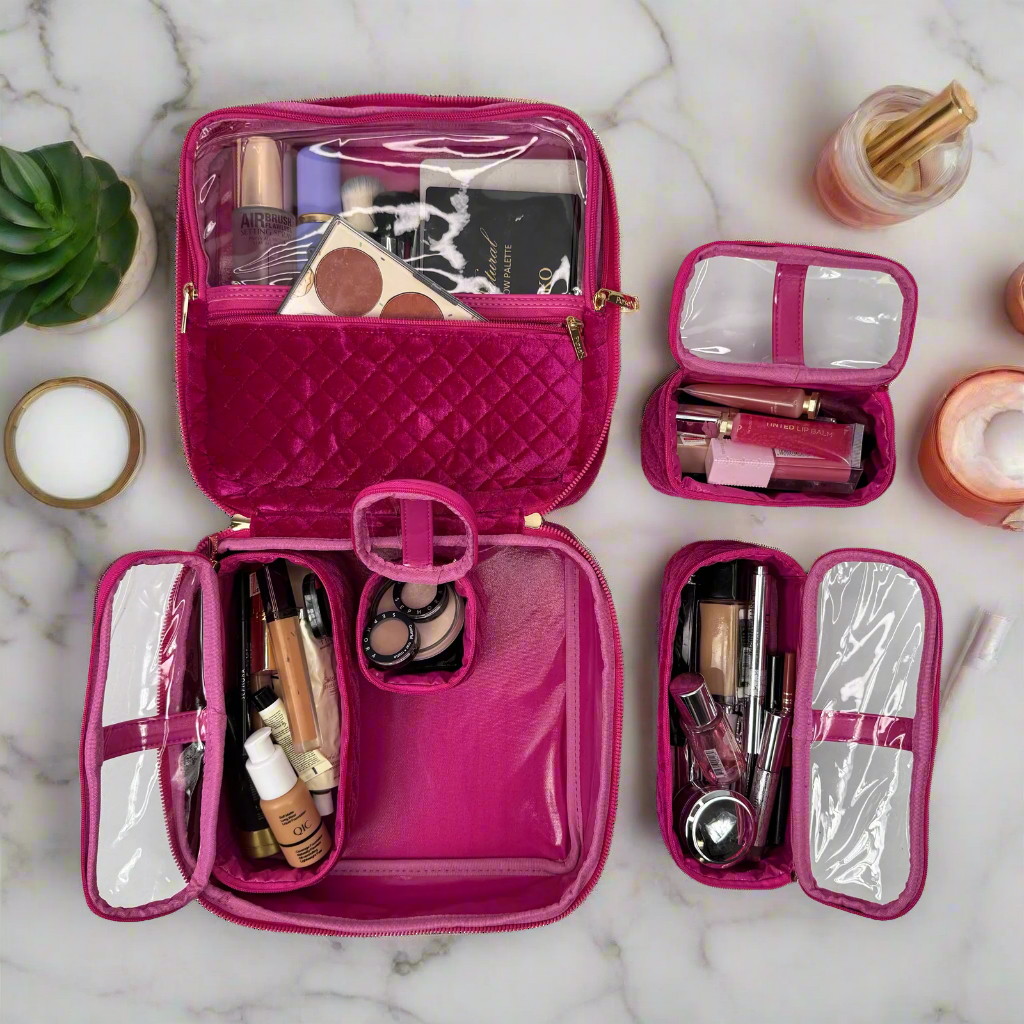 PurseN: Mini Diva Case in Fuchsia Velvet (MDCFV08) - The Vogue Boutique